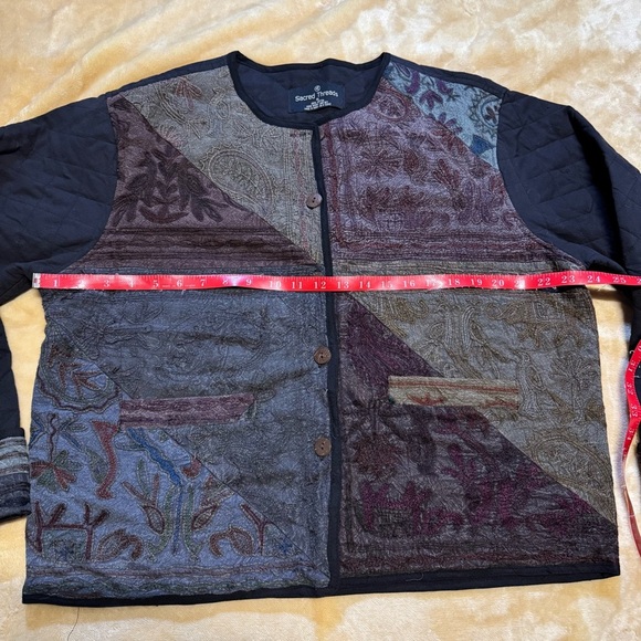Vintage Sacred Threads Embroidered Button Down Blazer XL 100% Cotton - Picture 11 of 12